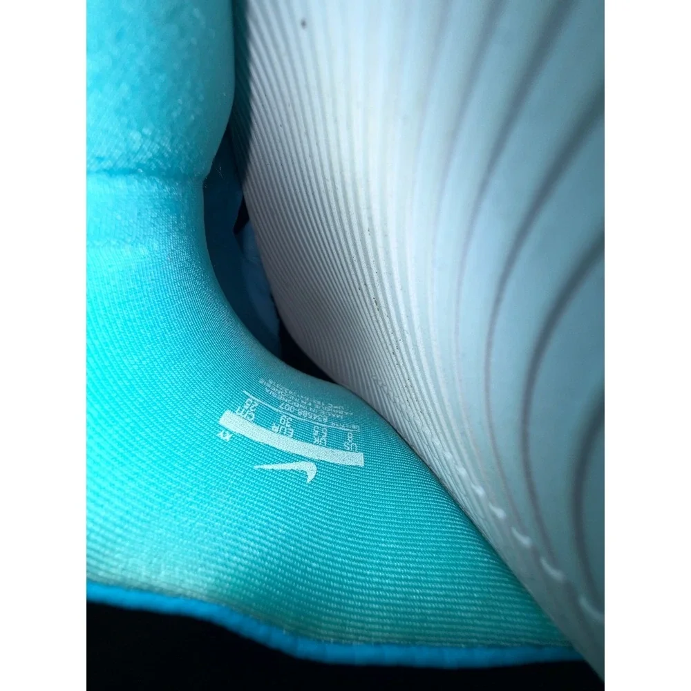 Nike Kawa Slides Blue Grey Yellow Swoosh Athletic Comfort Sandals‎ US 8